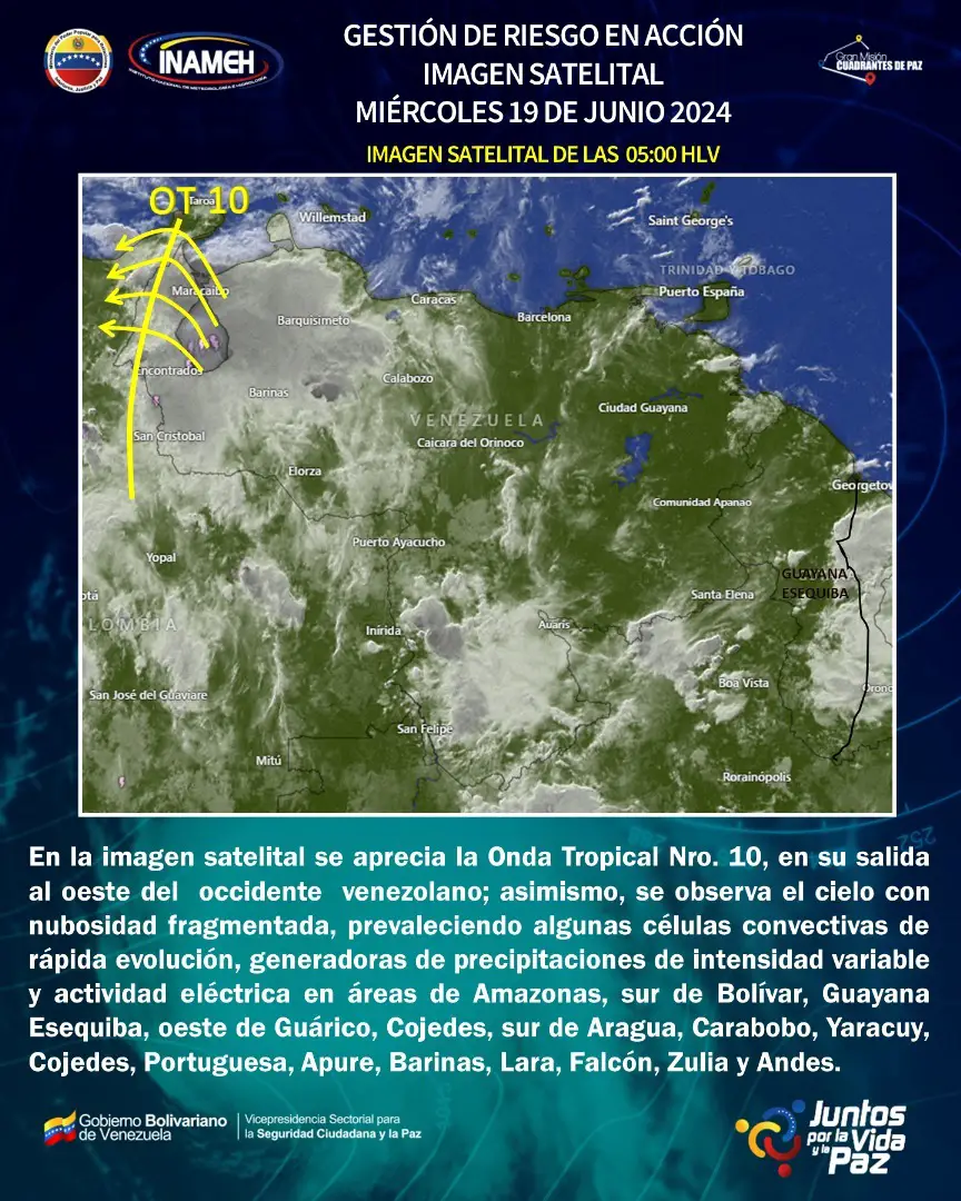 Inameh pronostica lluvias y calor para Falcón este 19Jun