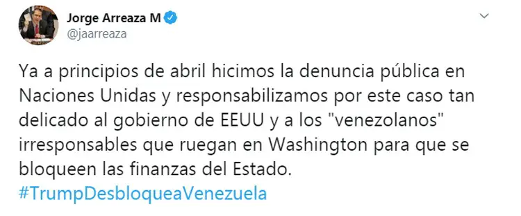 tweet arreaza