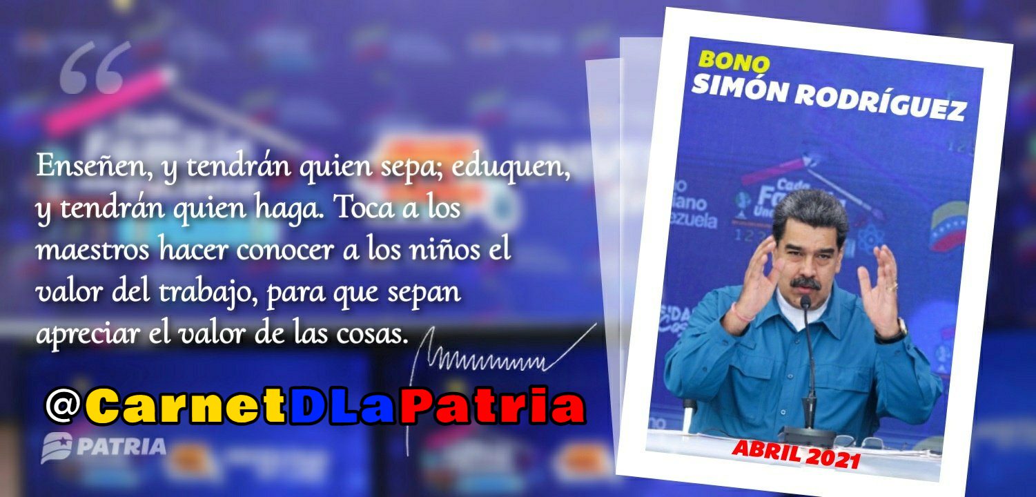  Comenzó la asignación del Bono Simón Rodríguez