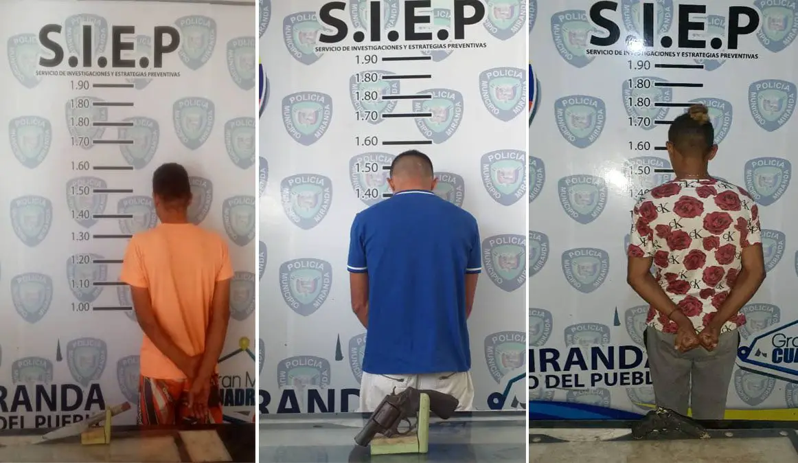 Polimiranda desarma y detiene a tres corianos