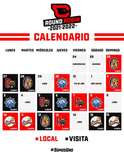 Aquí los calendarios de juegos del Round Robin