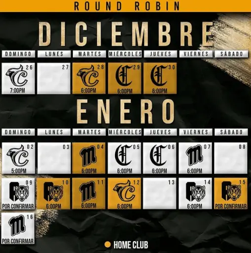 Aquí los calendarios de juegos del Round Robin