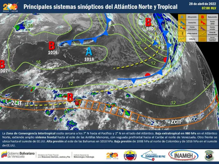 Inameh: nubosidad y lluvias moderadas o fuertes en casi todo país