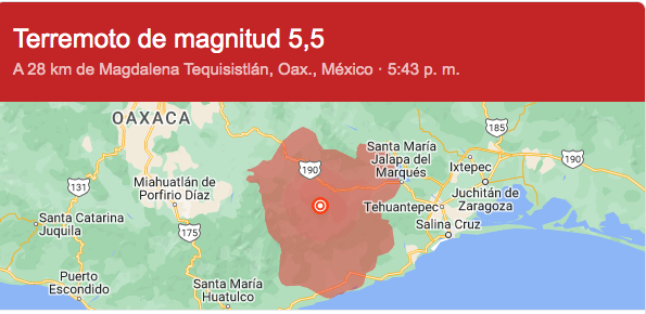 Sismo de magnitud 5.5 con epicentro en Oaxaca activa alarma sísmica en México