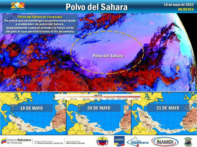 Polvo del Sahara persistirá hasta el fin de semana