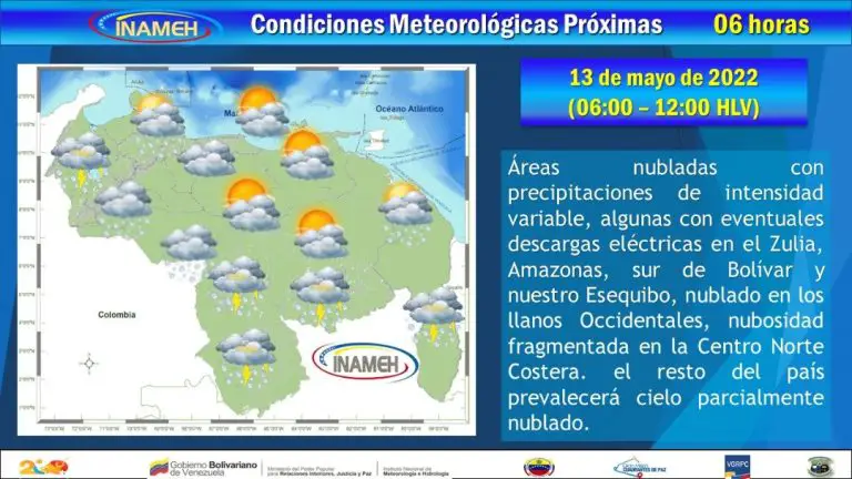 Inameh prevé este viernes 13M inestabilidad atmosférica en parte del país