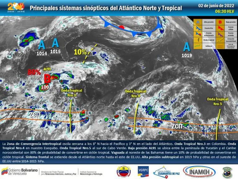 Inameh: Onda tropical número cuatro se ubica en el Esequibo