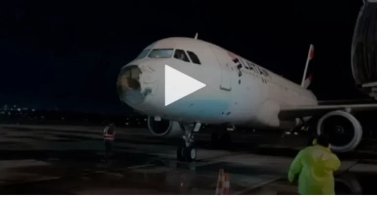 Video viral: Un avión atravesó una tormenta mientras iba hasta Asunción