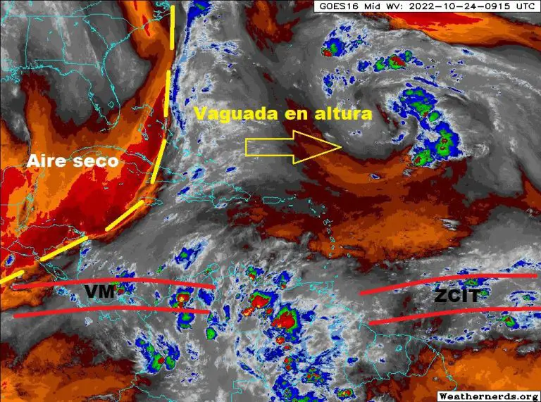 Vaguada sobre el Caribe intensificará lluvias esta semana