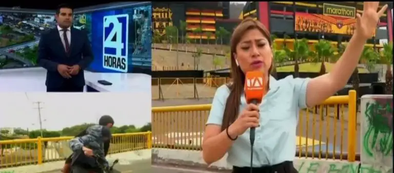 Ladrones intentan asaltar a equipo de tv en vivo en Ecuador (vídeo)