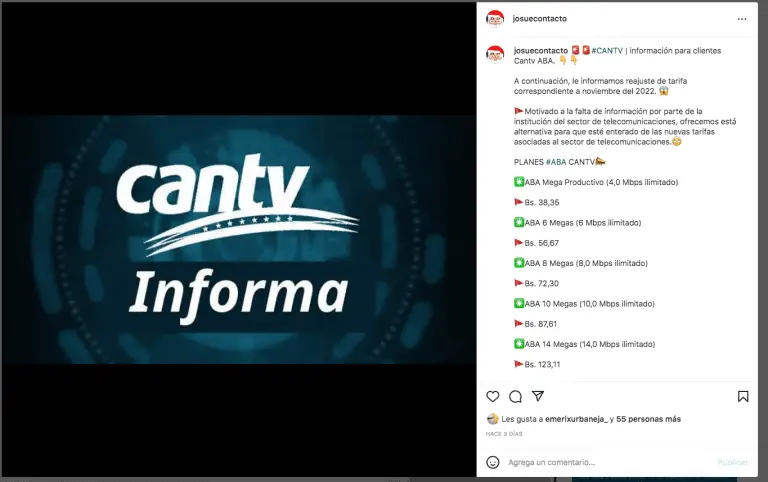 tarifas cantv telefonia fija mayo 2022