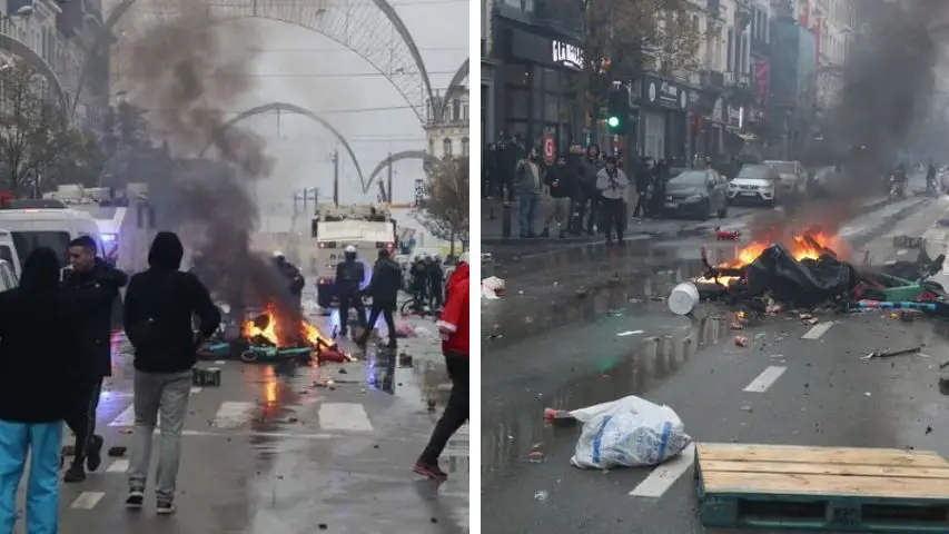 disturbios en Bruselas