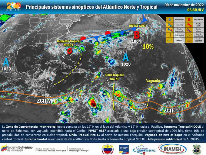 Así avanza la Onda tropical Nro. 51 en Venezuela