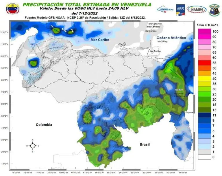 Este 7-Dic Inameh prevé poca nubosidad en gran parte del país