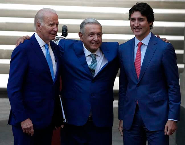 Biden, Trudeau y Obrador liman asperezas al cerrar cumbre