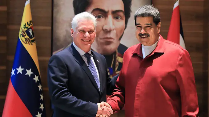 Encuentro entre los presidentes Maduro y Díaz Canel de Cuba