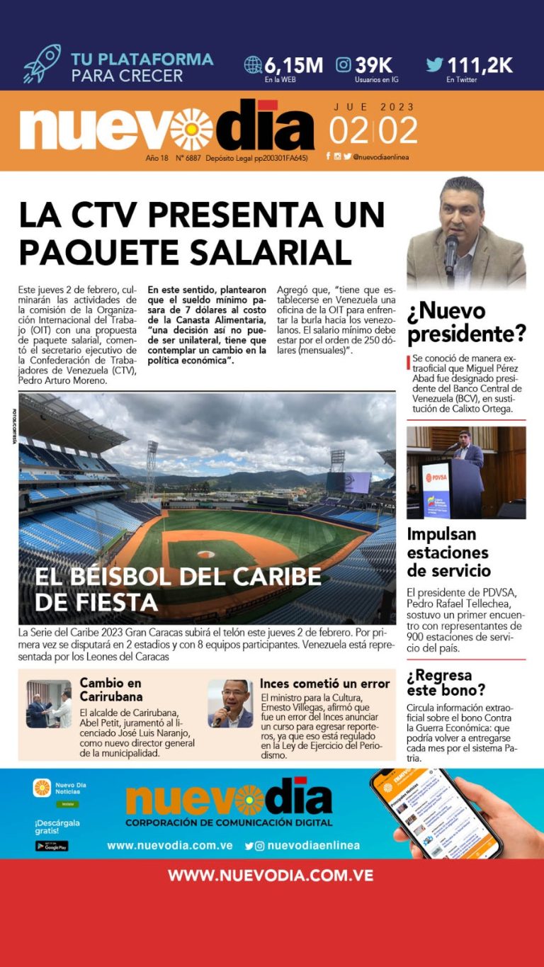 Portada jueves 2 de febrero de 2023