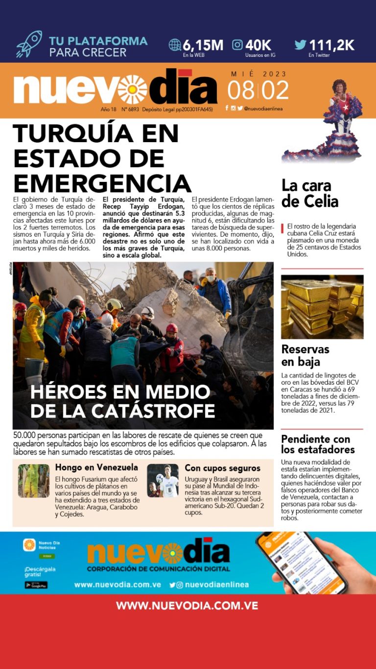 Portada miércoles 8 de febrero de 2023