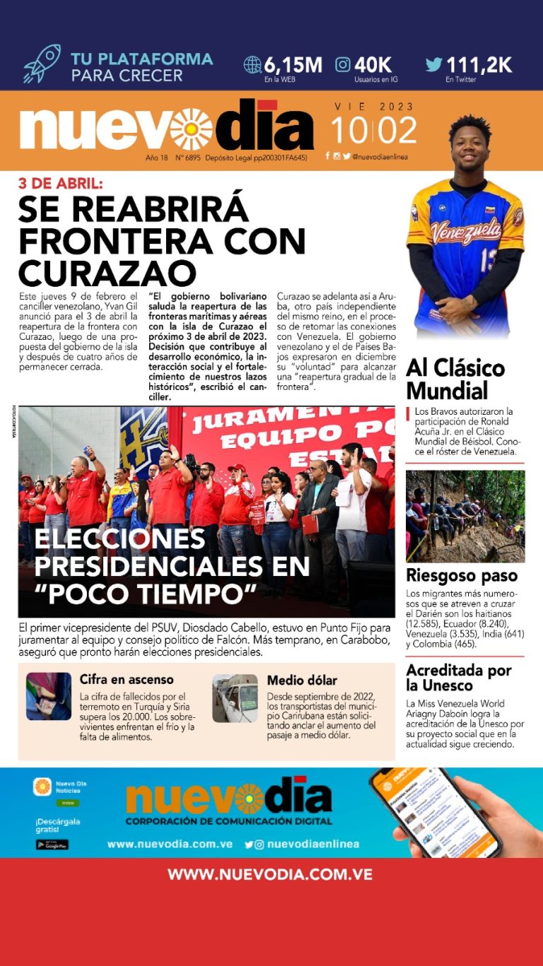 Portada viernes 10 de febrero de 2023