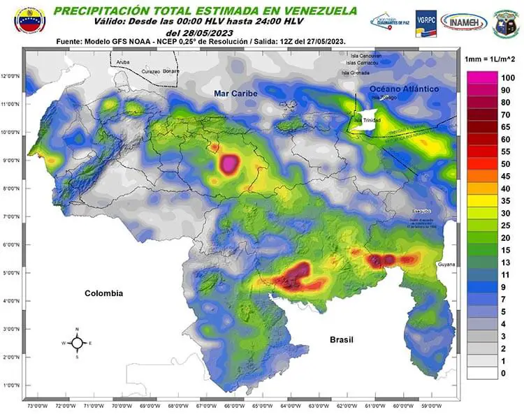 Inameh pronostica domingo con lluvias en varios estados del país