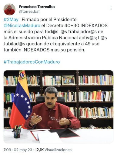 ¡Un poco más! Maduro firma decreto de salario integral por 70$