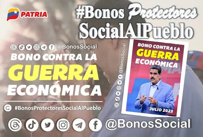 Monto del Bono de Guerra Económica incrementó en julio