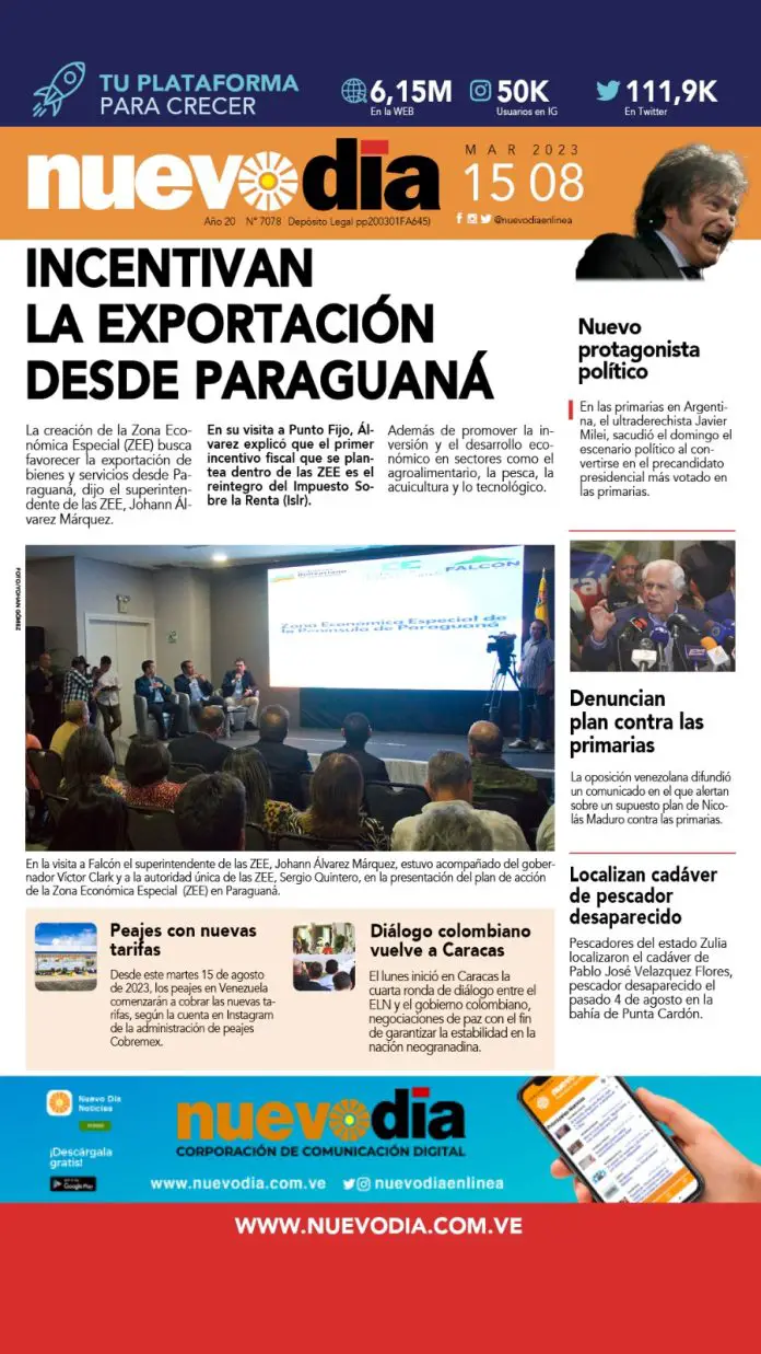 Portada martes 15 de agosto de 2023