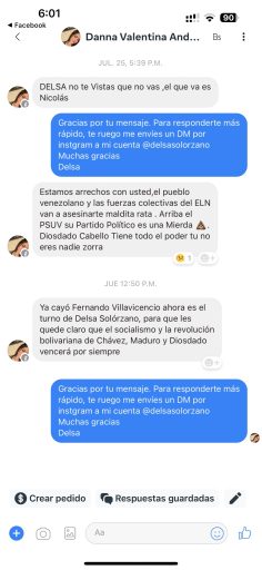 Delsa Solórzano denuncia amenazas de muerte en su contra