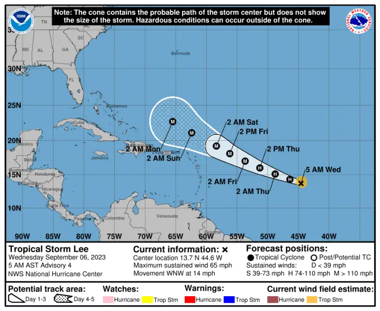 La tormenta tropical Lee, el próximo huracán del Atlántico