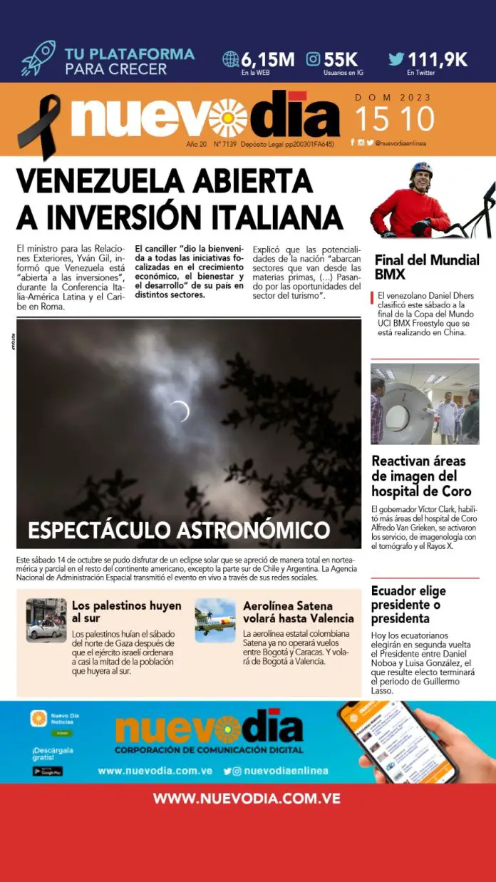 Portada domingo 15 de octubre