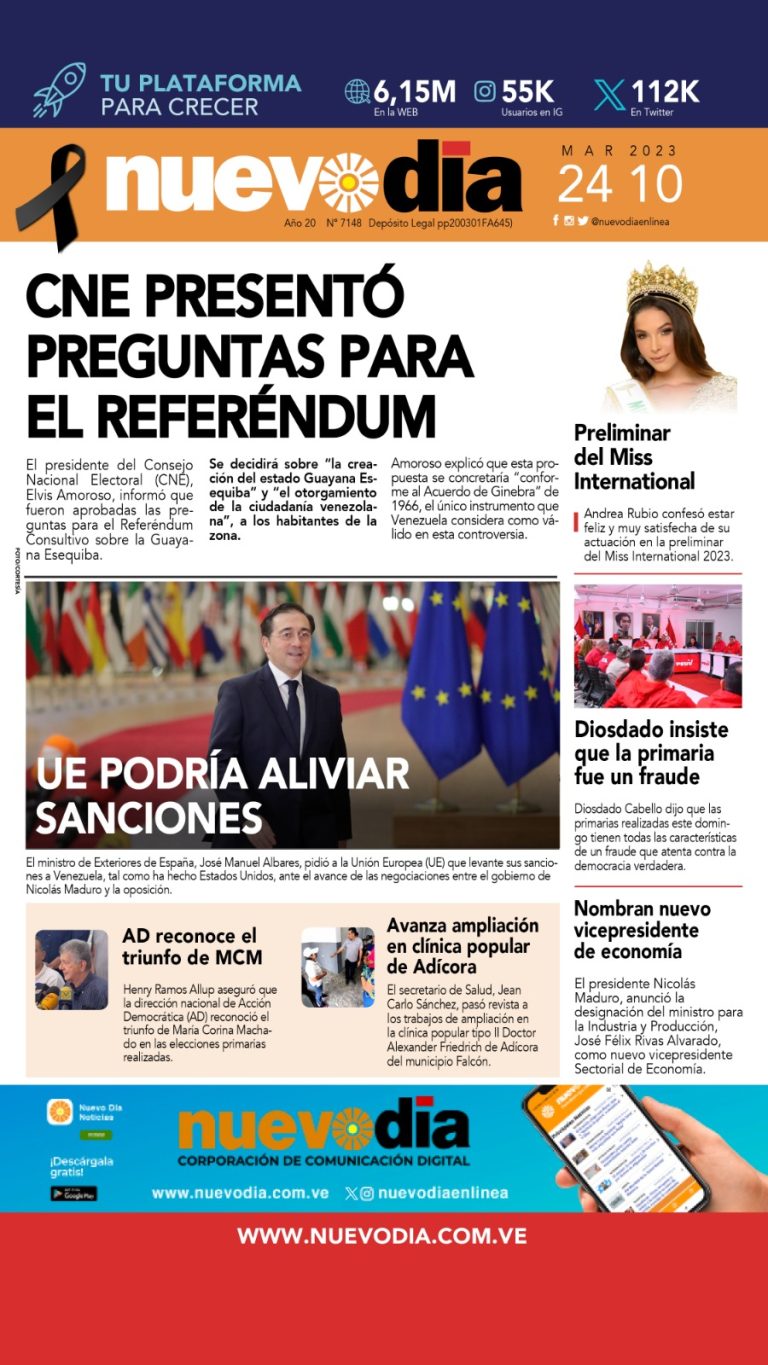 Portada martes 24 de octubre de 2023