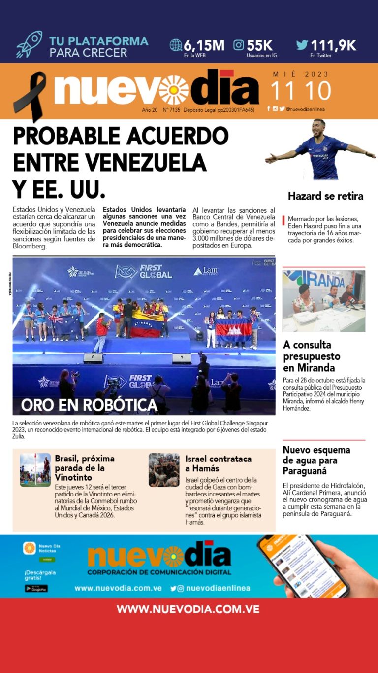 Portada miércoles 11 de octubre de 2023