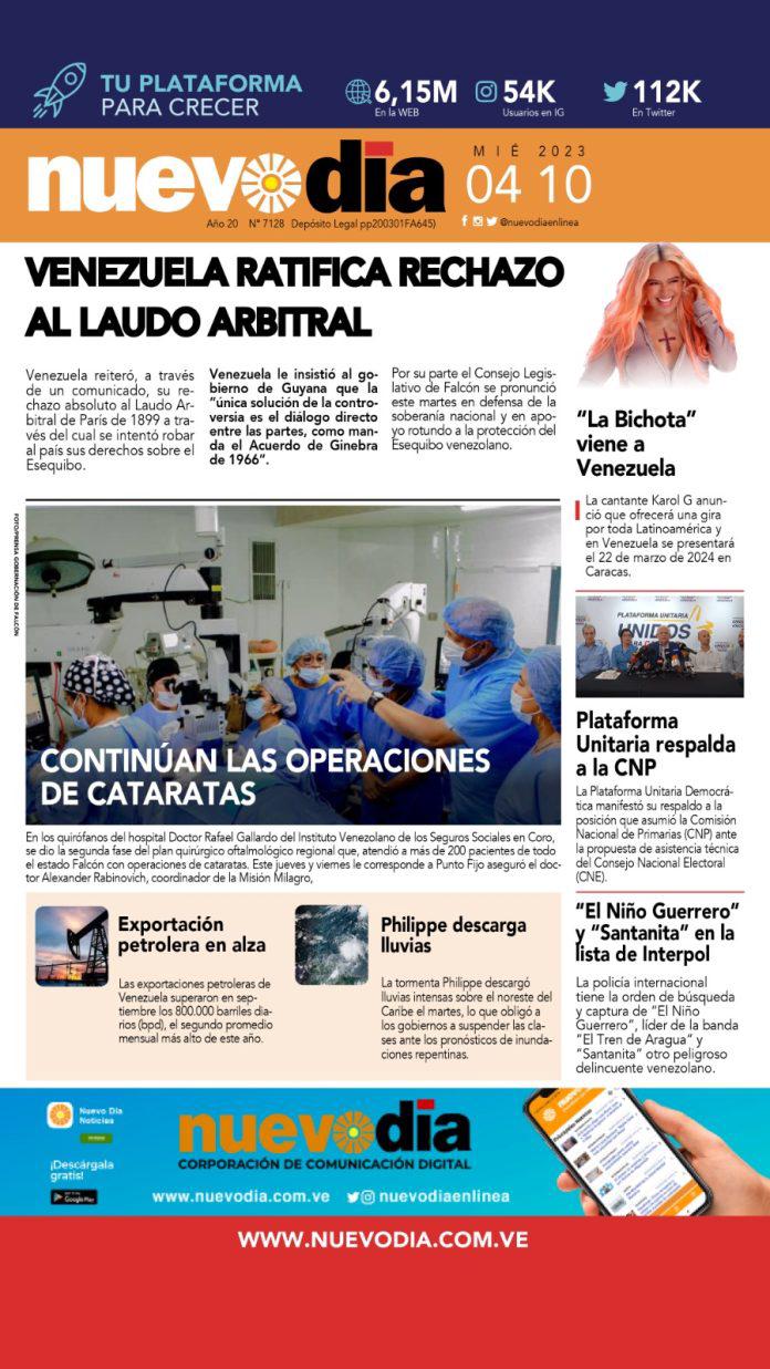 Portada miércoles 4 de octubre