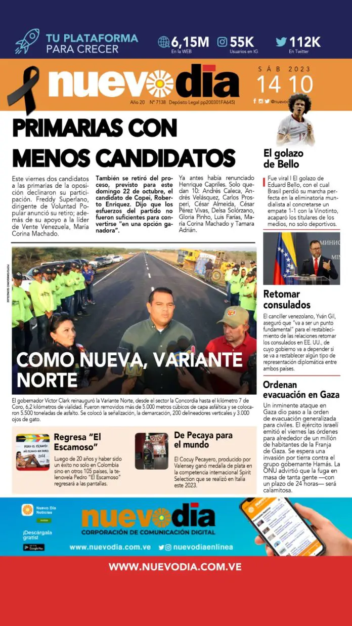 Portada sábado 14 de octubre