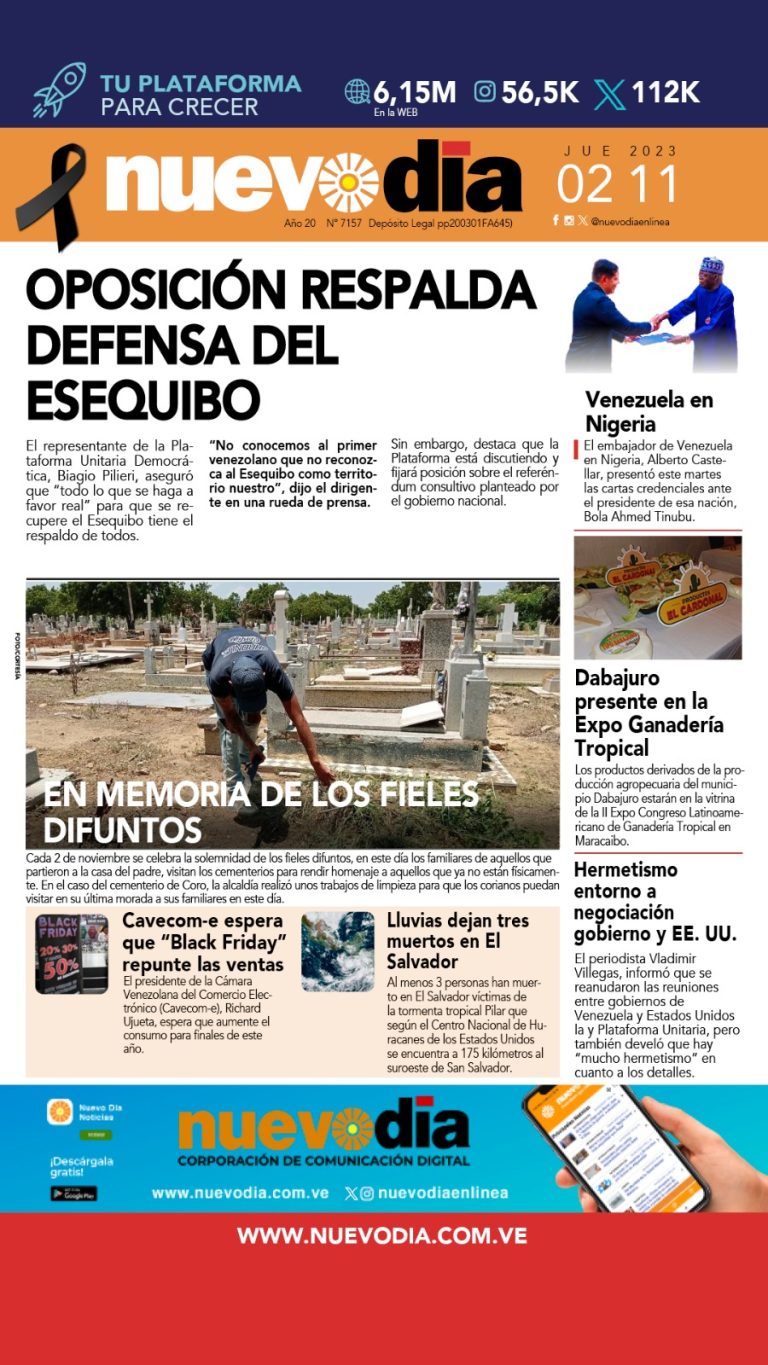 Portada miércoles 2 de noviembre de 2023