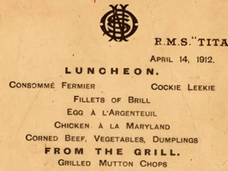 ¿Qué ofrecieron de cenar en el Titanic antes de hundirse?