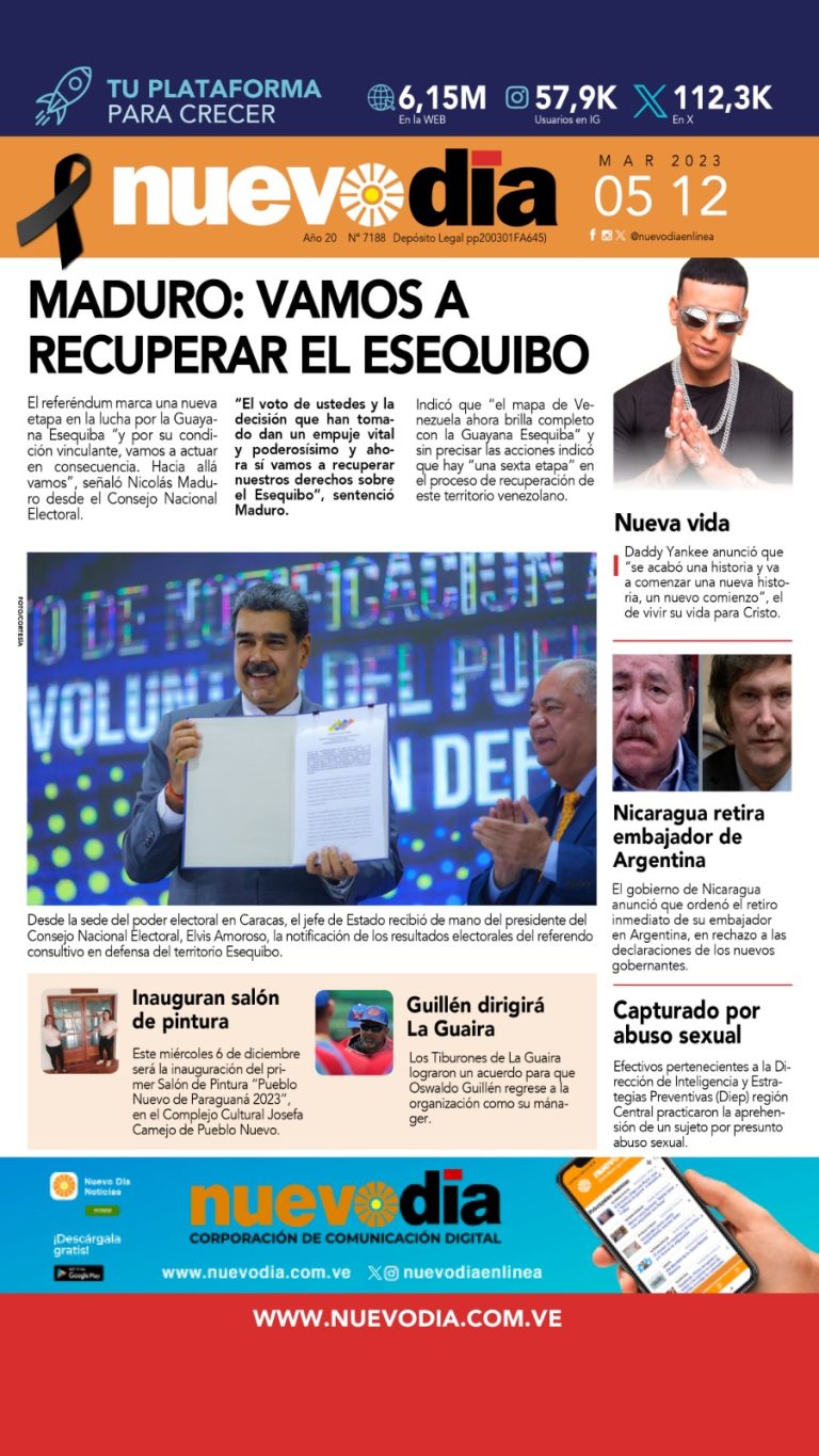 Portada martes 5 de diciembre de 2023