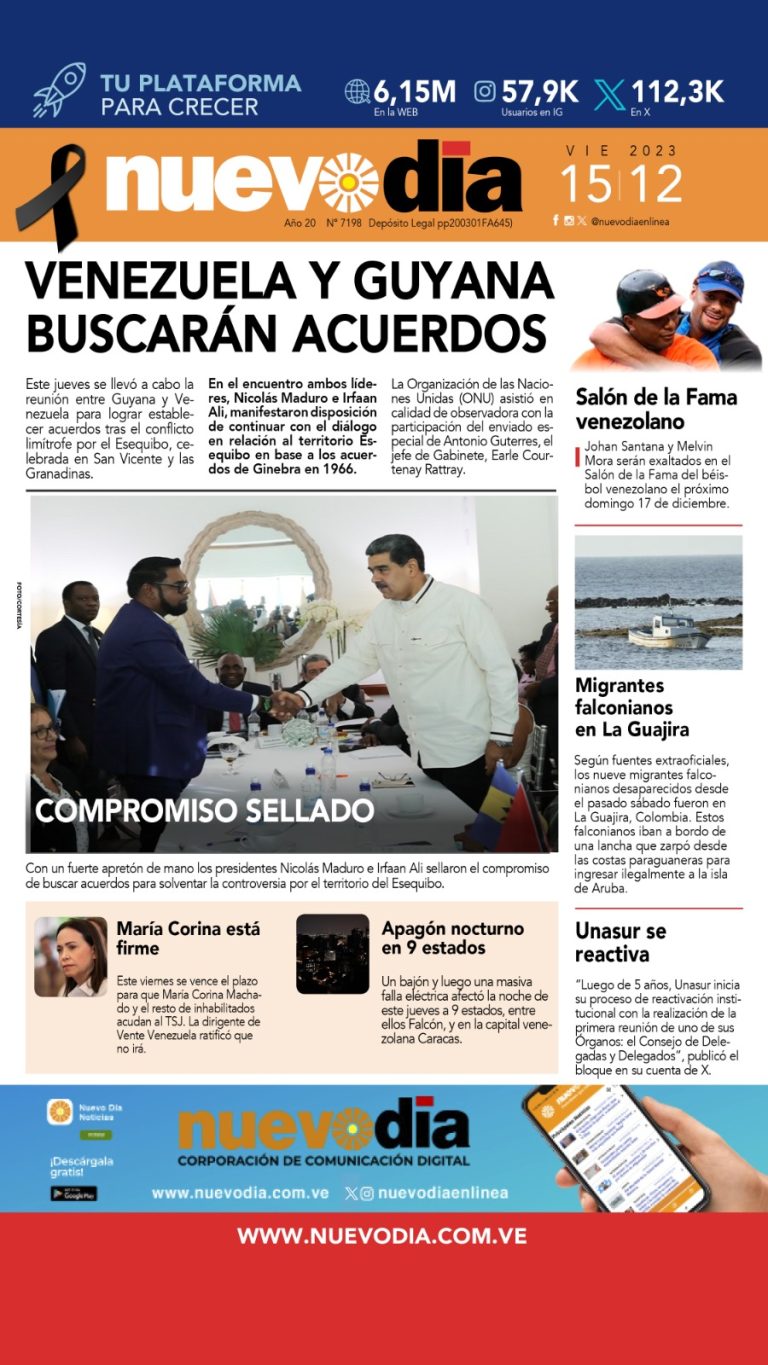 Portada viernes 15 de diciembre