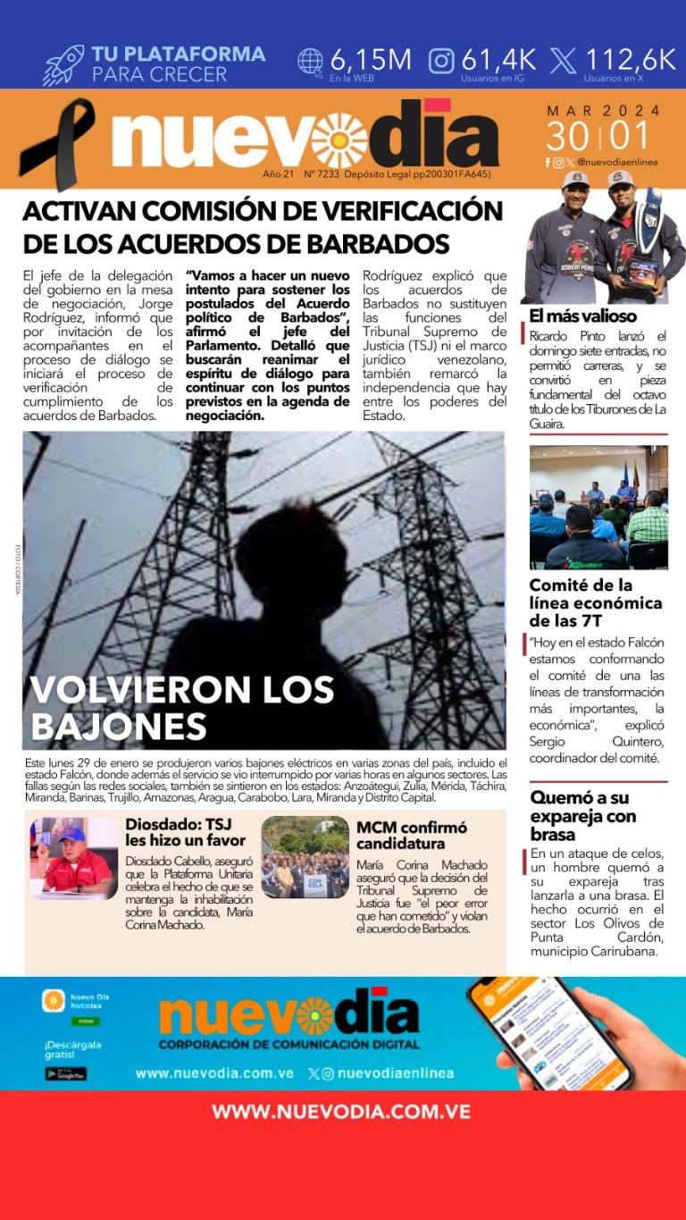 Portada martes 30 de enero 2024