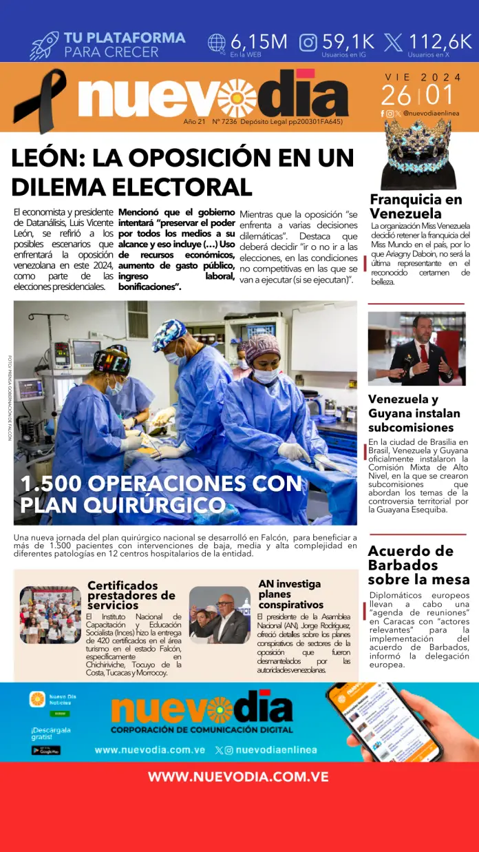 Portada viernes 26 de enero 2024