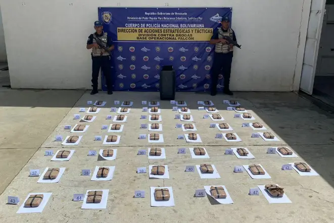 Funcionarios del Cuerpo de Policía Nacional Bolivariana del estado Falcón localizaron 47 panelas de presunta marihuana, en el sector Las Cumaraguas.