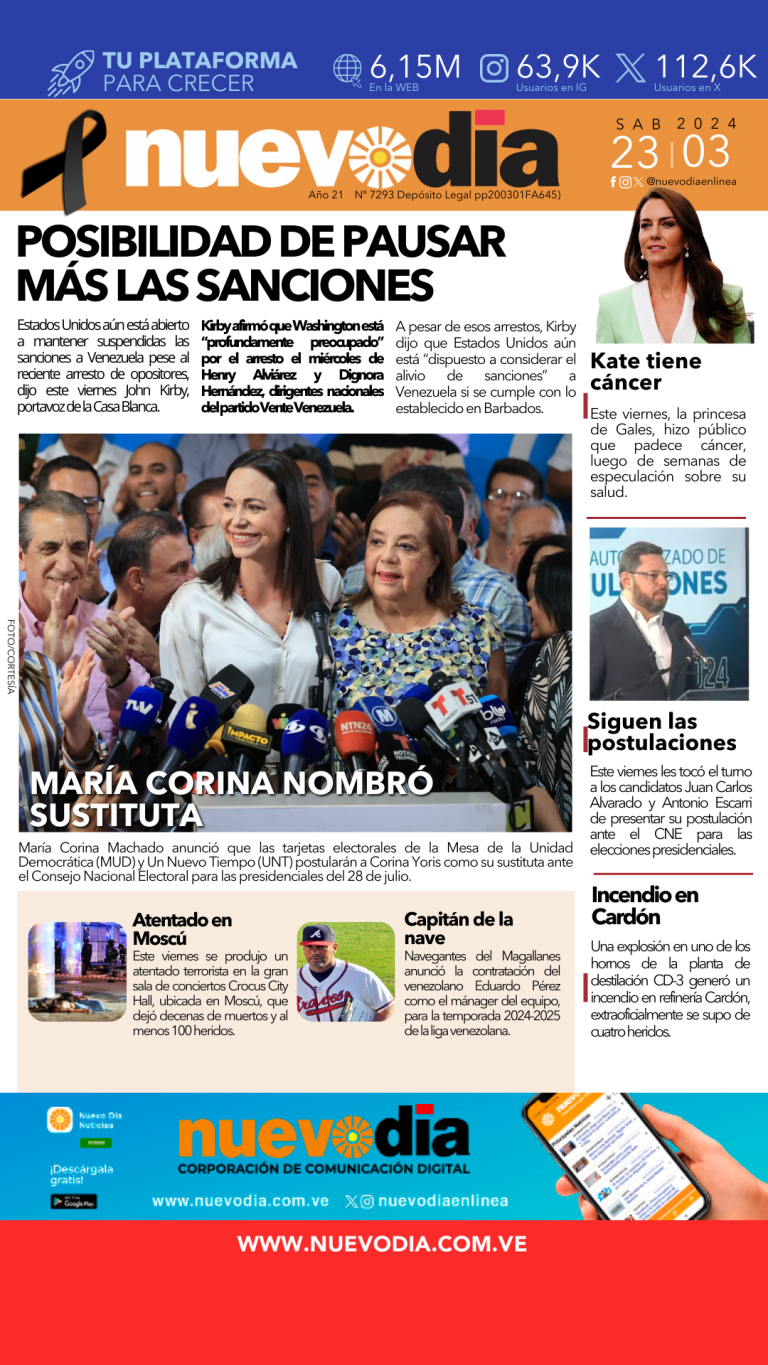 Portada sábado 23 de marzo de 2024