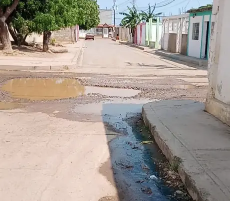 Entre la séptima y cuarta etapa de la Urbanización Las Eugenias de Coro, los habitantes reclaman una vez más por el arreglos de los huecos y botes de agua.
