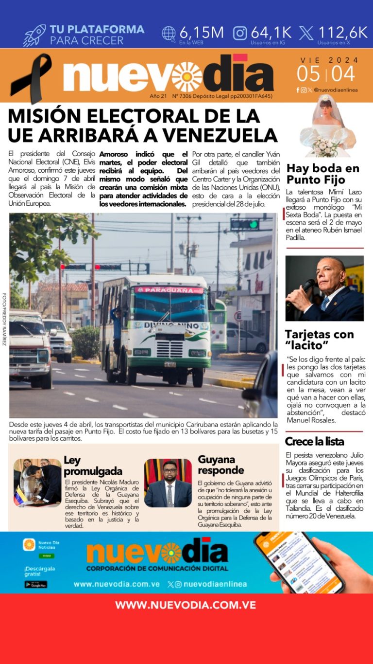 Portada viernes 5 de abril de 2024