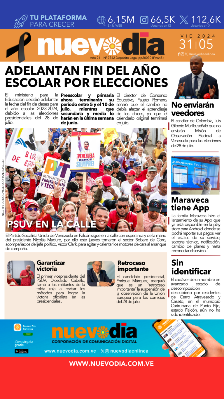 Portada viernes 31 de mayo