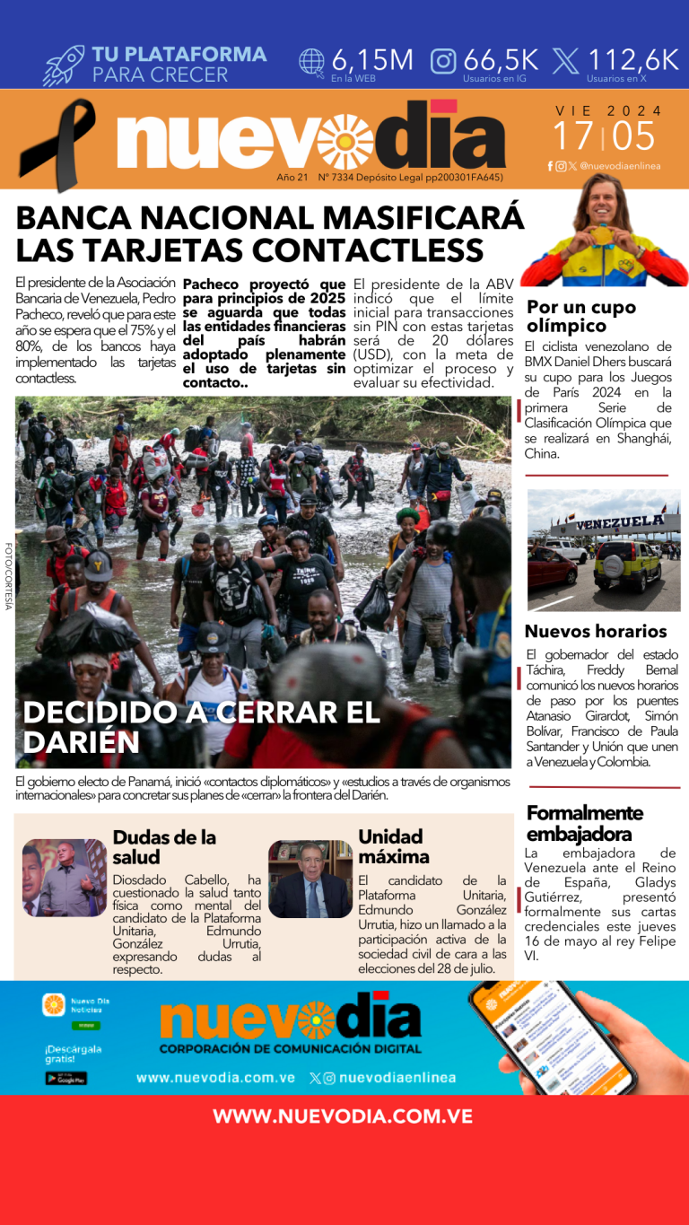 Portada viernes 17 de mayo de 2024