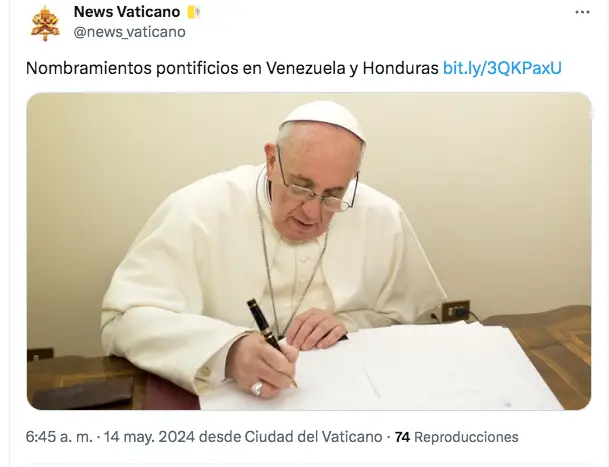 Nuevo nuncio apostólico en Venezuela: +Detalles
