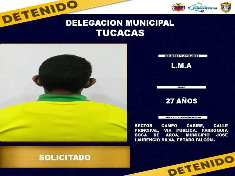 CICPC | Sujeto solicitado fue detenido en Tucacas
