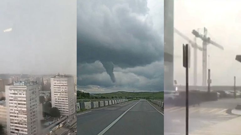 “Megalluvia” azota Moscú mientras hay advertencia de tornados