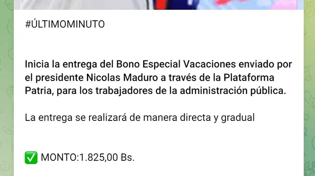 Bono vacaciones